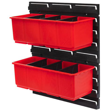 Qbrick System Juego de recipientes n.º 5 Pared de taller 39 x 35 cm con 2 recipientes para ONE 200 Basic / Profi / Technik y ONE Organiser XL