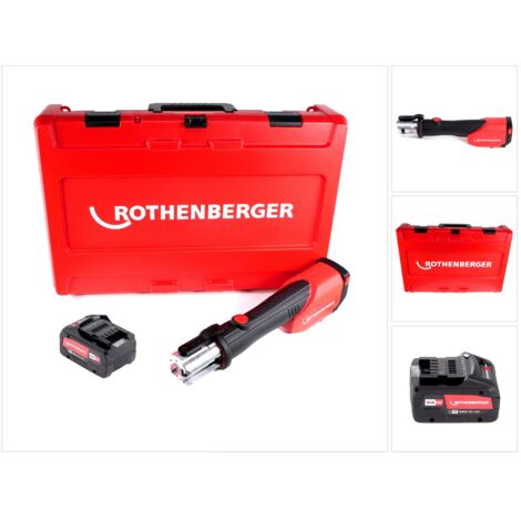 Rothenberger ROMAX 4000 Máquina de prensar electrohidráulica a batería 18V + Maletín de transporte + 1x Batería 8,0 Ah - Sin cargador incluido