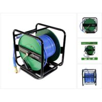 Prebena Z180.00 Rollo de manguera de aire comprimido / 30 m / poliuretano / hasta 13 bar / con acoplamiento giratorio y boquilla de enchufe