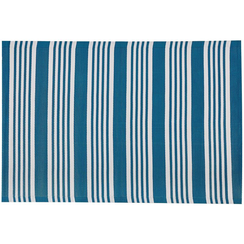 Outdoor Teppich blau 120x180 cm Bodenschutzmatte Kunststoffmatte Eluru