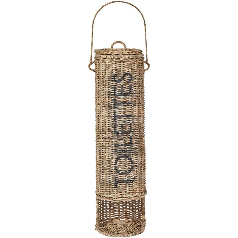 Boho Toilettenpapierhalter Mit Stauraum – Freistehend Für 3 Rollen, Rattan-Design, Badezimmer-Deko Im Bauernhaus-Stil