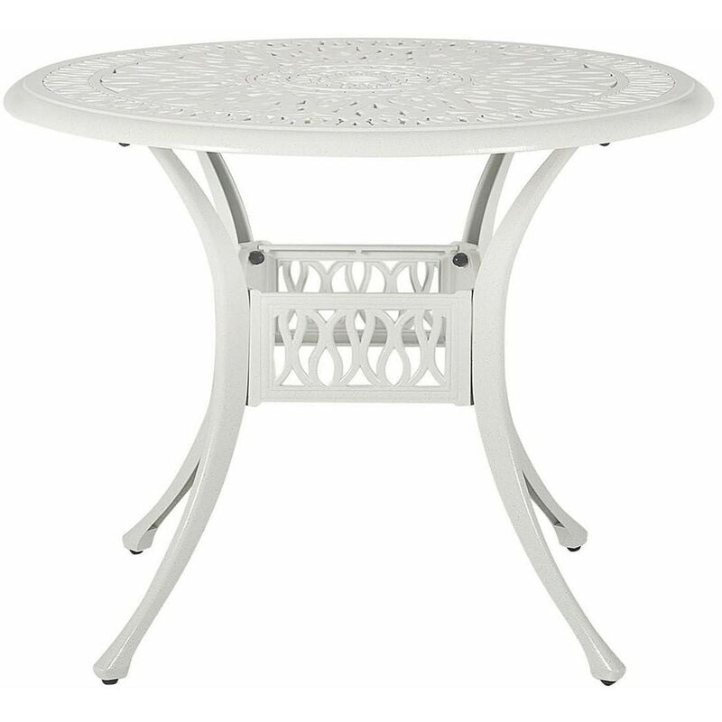 Gartentisch weiß Aluminium runde Form Retro Ancona