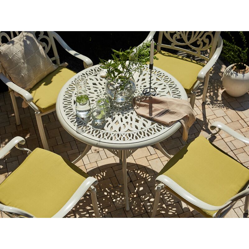 Gartentisch weiß Aluminium runde Form Retro Ancona | Tische