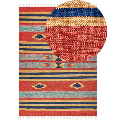 Teppich HATIS Bunt 140 x 200 cm Baumwolle Kelim