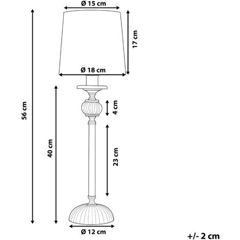 Tischlampe Silber Metall 56 cm Stoffschirm Schwarz Lampenfuß aus Glas langes Kabel mit Schalter Glamouröses Design