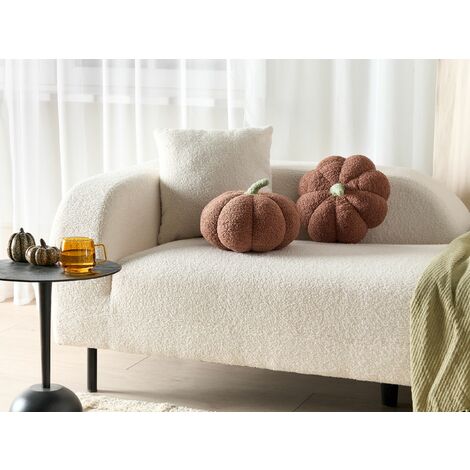 Plüsch Kürbis Kissen – 30 Cm, Deko-Kissen Für Sofa & Bett, Halloween- & Herbstdeko, Braun Oder Weiß