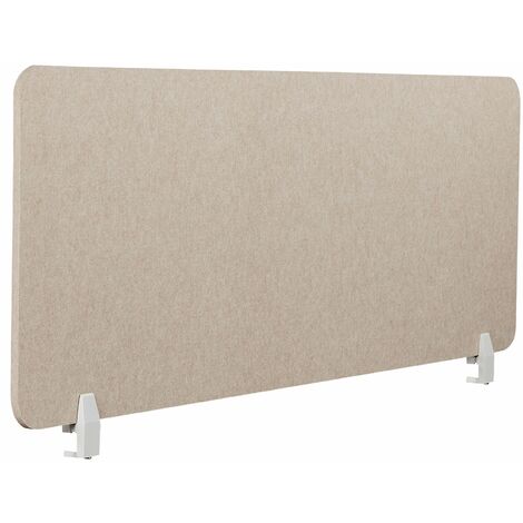 Schreibtisch Trennwand Beige Stoff PET Kunststoff 160 x 50 cm zum