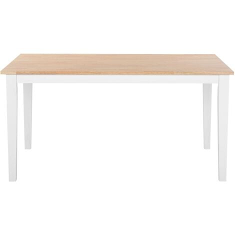 Esstisch Holz Braun Weiß 90 x 150 cm Holzoptik Lackiert Rechteckig Modern