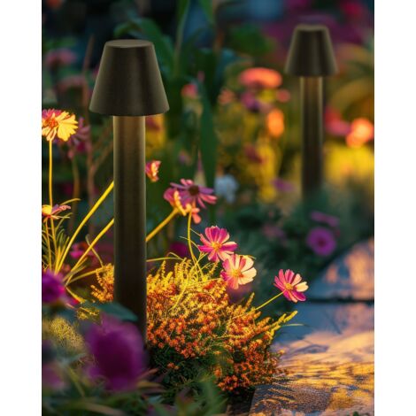 LEDPollerleuchte Schwarz Aluminium 60 cm Hoch Modern mit Montageplatte
