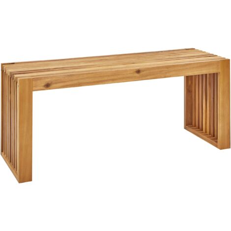Gartenbank Hellbraun Akazienholz 2Sitzer UForm 105 cm Ohne Lehne