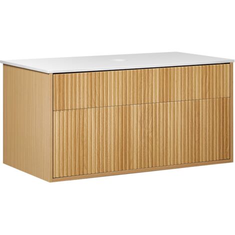 Karteischrank Aus Metall PRIMO Mit Frontseiten Aus Holz A4, 2 Schubladen, Weiß/Buche | B2B Partner