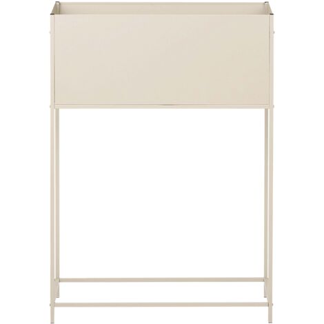 Blumentopfständer Beige Metall 100 cm Hoch Rechteckig 30x70 cm auf