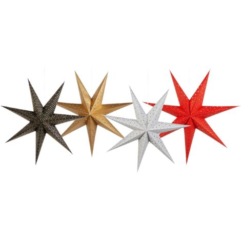 Wanddekoration 4er Set LED KAMET Stern 60 cm Bunt