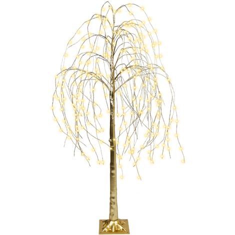 Outdoor Weihnachtsbaum Gold mit LED Lichtern Zweige 180 cm für Garten Außenbereich Indoor Weihnachtsdekoration