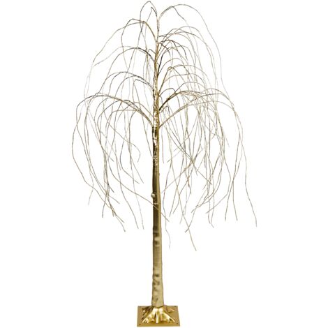 Outdoor Weihnachtsbaum Gold mit LED Lichtern Zweige 180 cm für Garten Außenbereich Indoor Weihnachtsdekoration