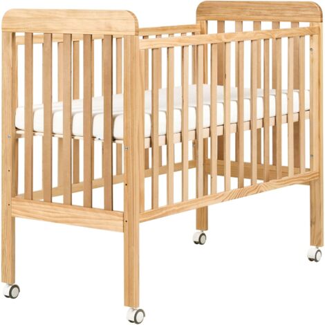 Babybett Kiefernholz BODMIN 60 x 120 cm mit Rädern Hellbraun