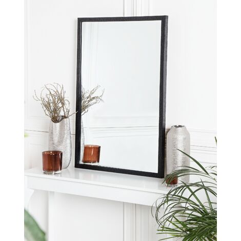 Eleganter Wandspiegel mit gemustertem Rahmen in Schwarz 60x90 cm Morlaix