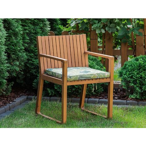 Sitzkissen mit Blättermuster grün für Gartenstuhl Sassari praktischen  Bändern