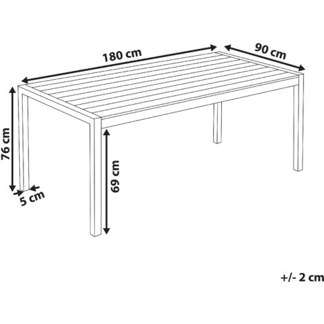 Gartentisch Weiß Aluminium für 6 Personen 180 x 90 cm Modern Design