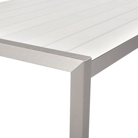 Gartentisch Weiß Aluminium für 6 Personen 180 x 90 cm Modern Design