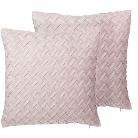 2 Stuks Roze Pluche Kussenhoes 45x45 cm Decoratieve