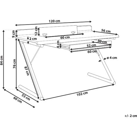 Schreibtisch Weiß / Heller Holzfarbton 120 x 60 cm 1 Schublade Bürotisch Computertisch Modernes Design