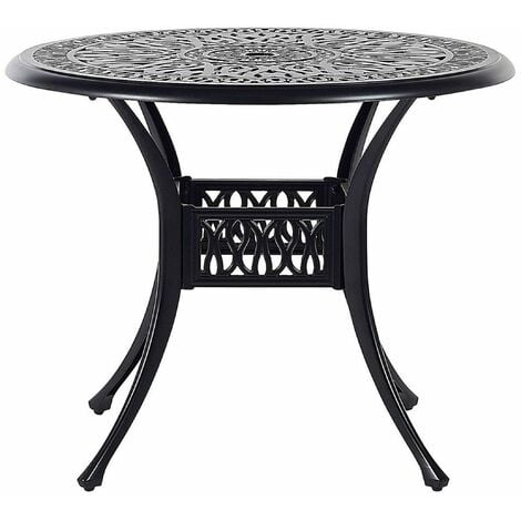 Gartentisch schwarz runde Aluminium Ancona Retro Form