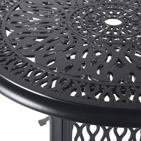 Gartentisch schwarz Aluminium Form Retro runde Ancona