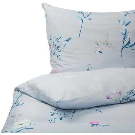Bettwäsche-Set EVERGREEN Baumwollsatin 155 x 220 cm Hellblau