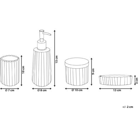 Grünes Badezimmer Set 5-teilig - Seifenspender, Zahnbürstenhalter, WC-Bürste Aus Acryl