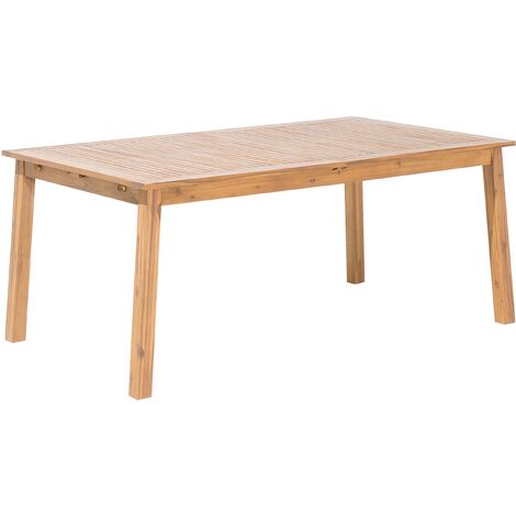 Gartentisch Hellbraun Akazienholz 180 x 100 cm Ausziehbar 240 x 100 cm Rechteckig Modern Outdoor Terrasse Balkon Möbel Garten Ausstattung