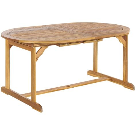 Gartentisch Akazienholz ausziehbar 160/220x100 cm oval rustikaler Stil
