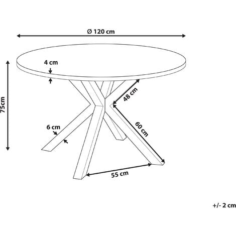 Gartentisch Grau und Schwarz Aluminium ⌀ 120 cm für 4 Personen Keramikglasplatte Rund X-Beine Outdoor Terrasse Balkon Möbel Garten Ausstattung