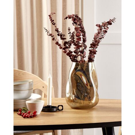 Keramik-Vase Mit Breiter Öffnung – 15,5 Cm Hoch, Minimalistisches Design In 'Kokosnuss-Café'-Farbton