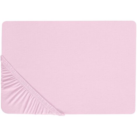 Spannbettlaken JANBU Baumwolle 140 x 200 cm Pastellrosa