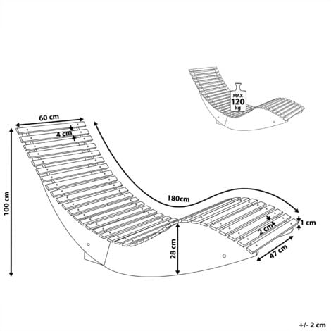 Gartenliege Akazienholz geschwungene Form Terrasse