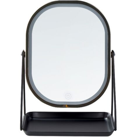 360°Drehbar Schminkspiegel Kosmetikspiegel mit 5 LED Beleuchtung,30x30