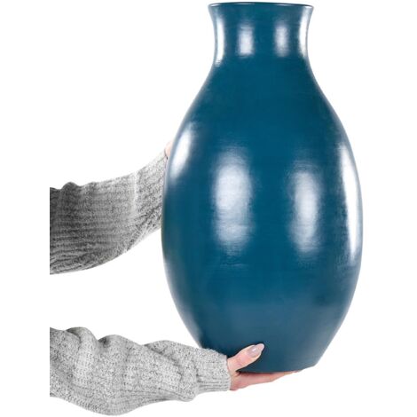 Bodenvase 70 Cm Aus Keramik – Handgefertigt In Portugal, Mediterraner Stil, Inkl. Vaseneinsatz