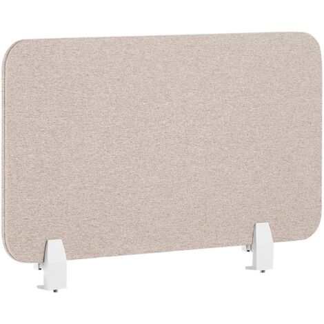 Schreibtisch Trennwand Beige Stoff PET Kunststoff 80 x 40 cm zum