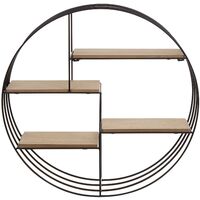 Wandregal Hängeregal Wandboard schwarz/hellbraun Loft Stil 