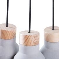 Beliani 3er Set Hängeleuchten – Industriell Design Aus Beton & Holz – Grau & Naturholz – Pendelleuchten Für Küche, Esstisch Oder Wohnzimmer