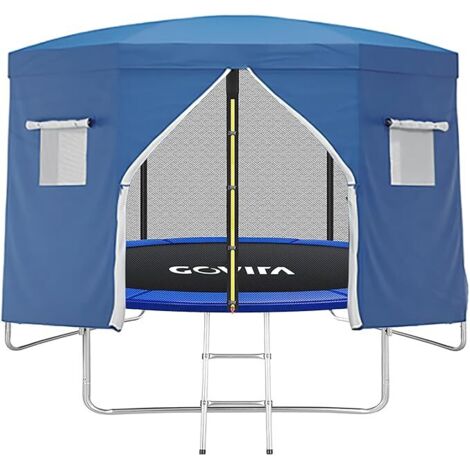 GOVITA - Tenda Telo Protettivo Copertura per Trampolino Elastico 250 cm Tenda di Protezione dalle Intemperie per Tappeti Elastici Telone Antipioggia, Resistente ai Raggi UV, Parasole (1/5)