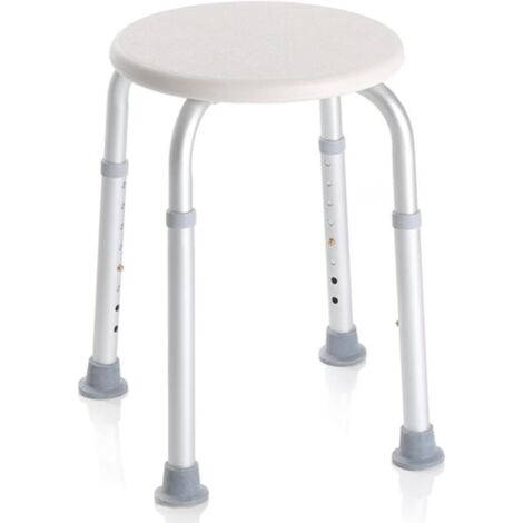 Sedia per doccia, Sgabello da doccia, forma rotonda, regolabile in altezza, SGABELLO BAGNO ROTONDO, Sgabello doccia per anziani, Sedia doccia per disabili, Piedini antiscivolo