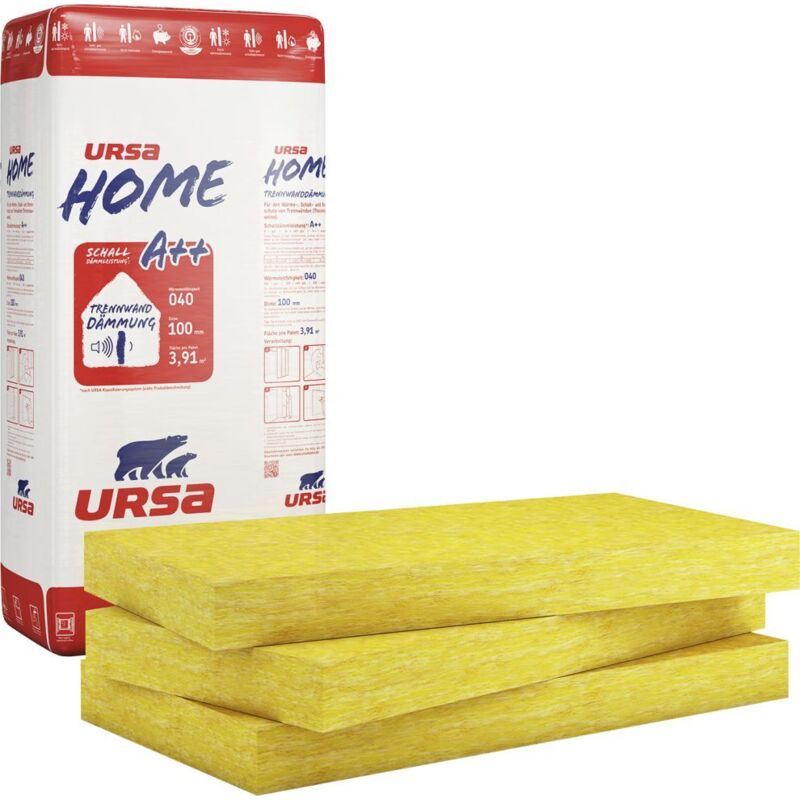 Ursa Home Trennwandplatte Glaswolle WLG 040 1250 x 625 x 50 mm