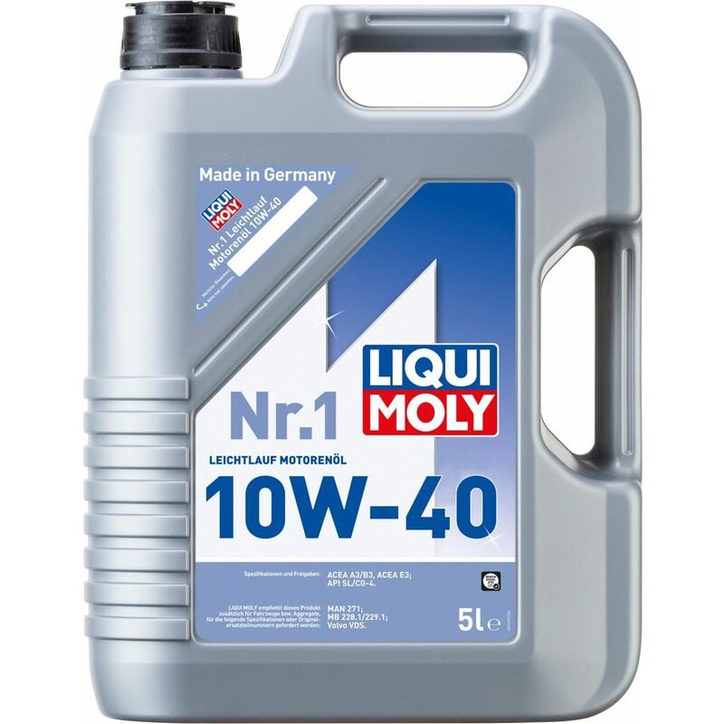 Liqui Moly Motoröl Nr.1 Leichtlauf 10W-40 5l Ganzjahresöl hoher  Verschleißschutz