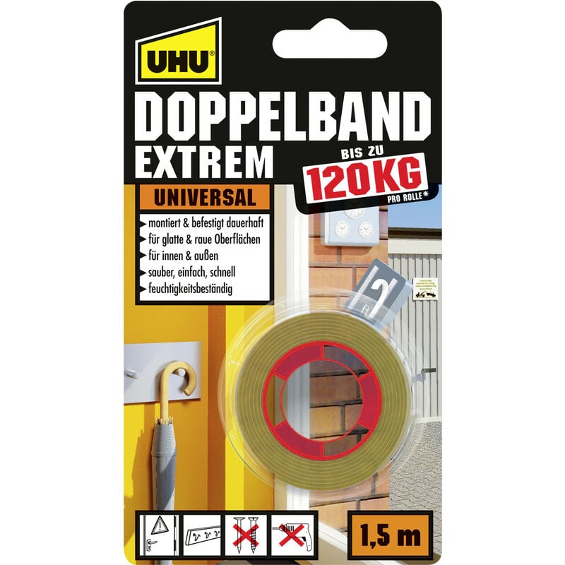 UHU Doppelband Extrem Universal 1,5 m x 19 mm Klebepads