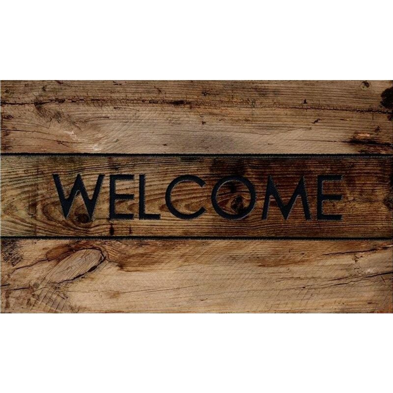 Fußmatte La Traviata Welcome Holz, 45 x 75 cm Schuhabstreifer & Fussmatten