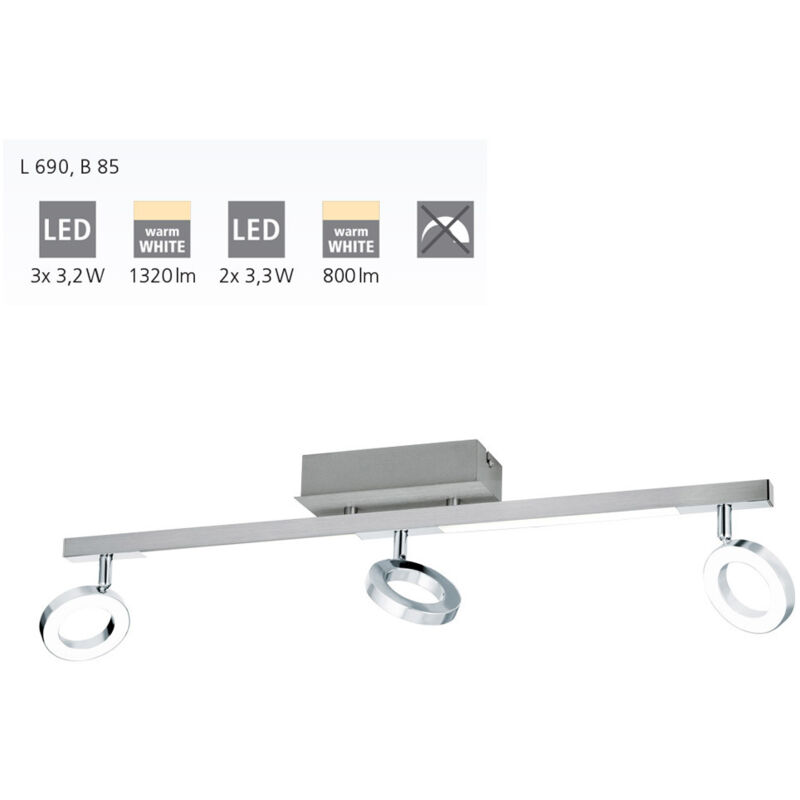 EGLO 3er Set Einbaustrahler Tedo – GU10, Schwenkbar, Matt Nickel, Inkl. LED