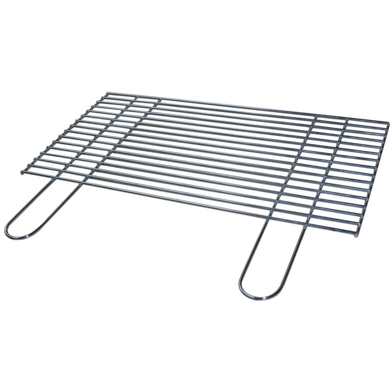 Grillrost 58x30cm Aus Verchromtem Stahl Mit 2 Holzgriffen – Robuster Ersatzrost Für Viele Grills