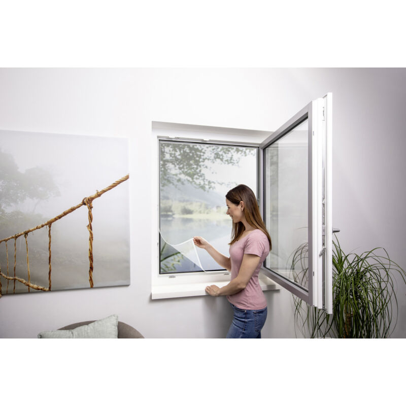 Insektenschutz Für Fenster 200x150 Cm - Magnetgitter, Ohne Bohren, Weiß, Feines Netz Für Mückenschutz